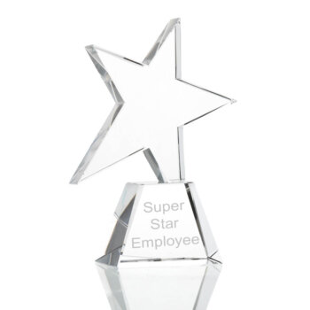 Glass Angled Star Award / Trophy