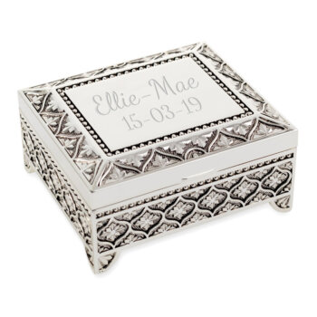 Beautiful Square Floral Style Trinket/Jewellery Box With Floral Pattern