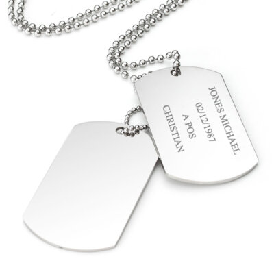 double dog tag engraved