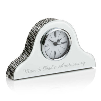 Personalised Mirorred Glass Mantel Clock