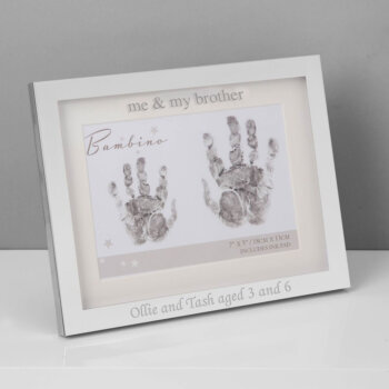 Personalised Me and My Brother Hand Print Frame With Ink Pad