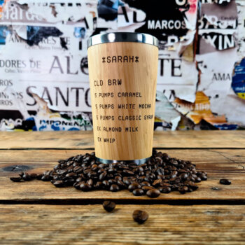 Drink Receipt Bamboo Insulated Travel Mug