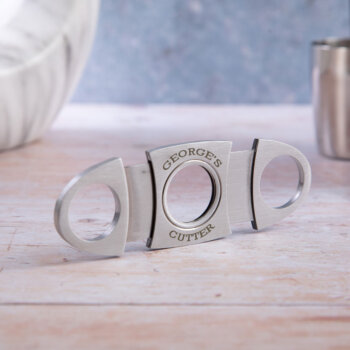 Personalised Silver Cigar Cutter CC6
