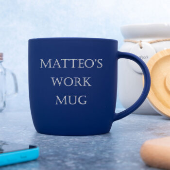 Personalised Matt Blue Mug