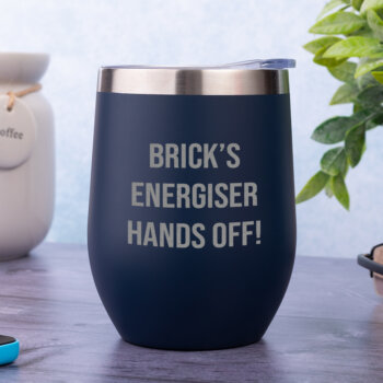 Personalised Matt Dark Blue Double Wall Thermo Cup Mug