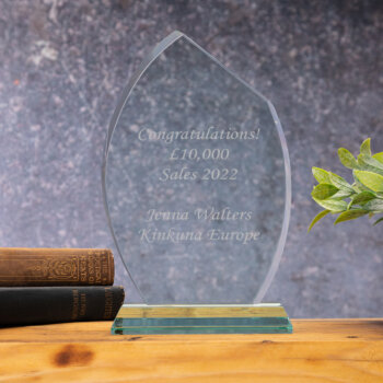 Personalised Capital Recognition Jade Glass Trophy/Award