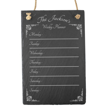 Personalised Weekly Planner Slate Signage