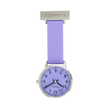 Personalised Lilac Silicone Nurse's FOB Watch