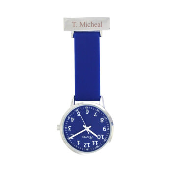 Personalised Royal Blue Silicone Nurse's FOB Watch