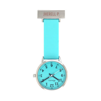 Personalised Turquoise Silicone Nurse's FOB Watch