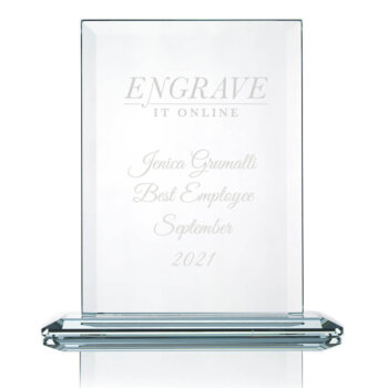 Personalised Large Executive Glass Award/Trophy 7.5" with Logo